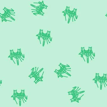 Offshore drilling petroleum engineer line seamless pattern Illustrazione stock