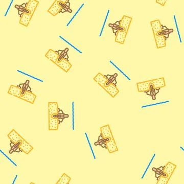 Offshore drilling petroleum engineer vector seamless pattern Stock Illustration