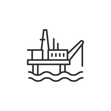 Offshore Drilling Platform Icon Stock Illustration