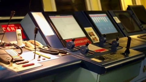 Offshore drilling rig marine control panel Stock Footage 84012182