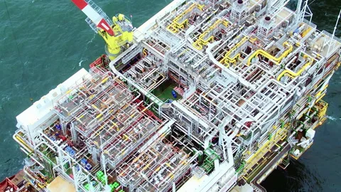 Offshore FPSO ship floating on the ocean Stock Footage 337020834