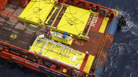 Offshore Heavy Lifting Activities. Stock Footage 158144425