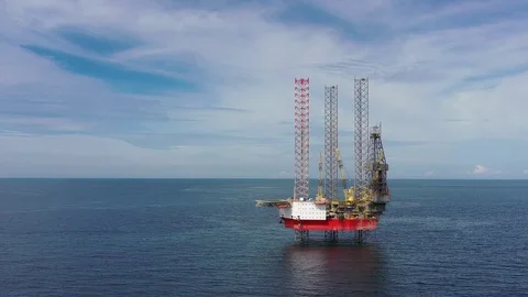 Offshore jack-up drilling rig Stock Footage 115401972
