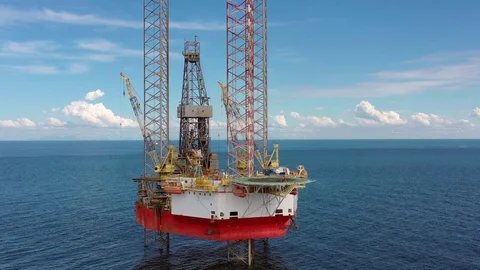 Offshore jack-up drilling rig Stock Footage 115405588