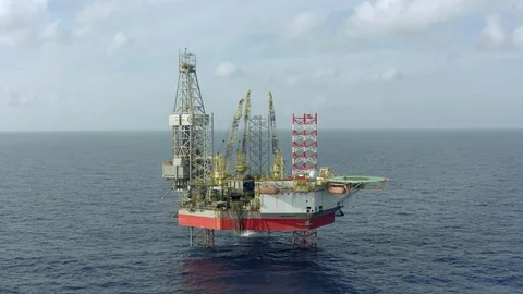 Offshore jack-up drilling rig Stock Footage 115406122