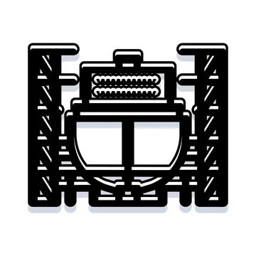 Offshore marine platform with industrial processing unit Stock Illustration