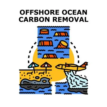 Offshore ocean carbon removal protecting marine environment Stock Illustration