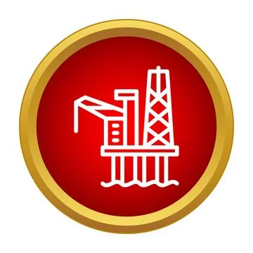 Offshore oil platform icon representing energy extraction Illustrazione stock