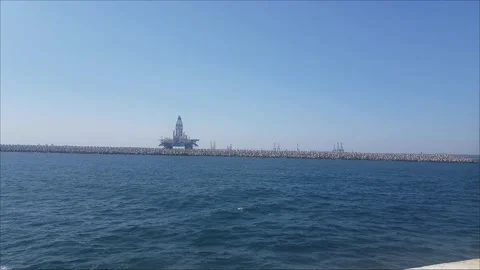 Offshore Oil Rig Drilling Platform Stock Footage 150737036