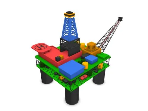 Offshore oil rig drilling platform Stock Illustration