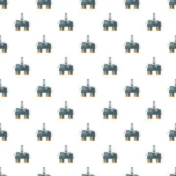 Offshore oil rig drilling platform flat pattern 스톡 일러스트