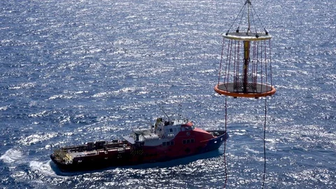 Offshore Personal Transfer Basket. Stock Footage 129583900