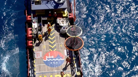 Offshore Personal Transfer Basket. Stock Footage 129586112