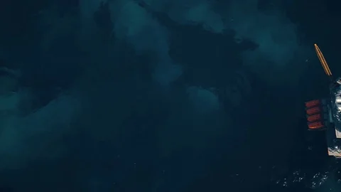 Offshore platform or oil rig top view. Stock Footage 80332432