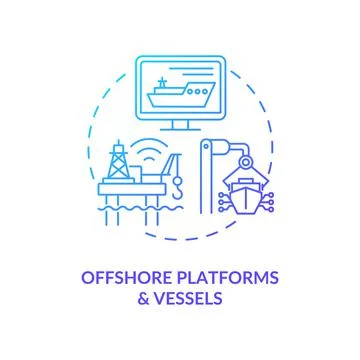 Offshore platforms and vessels concept icon Stock-Illustration