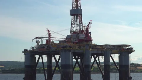 Offshore production with industrial facility Stock Footage 166142383