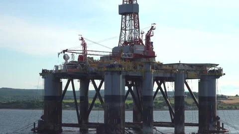 Offshore production with industrial facility Stock Footage 166142530