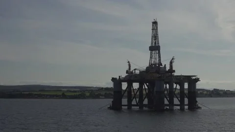 Offshore production with industrial facility Stock Footage 166142633