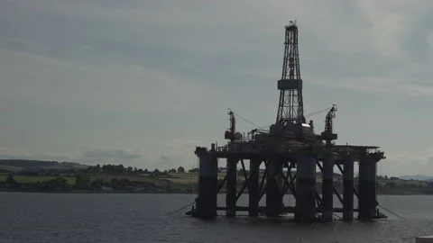 Offshore production with industrial facility Stock Footage 166142648