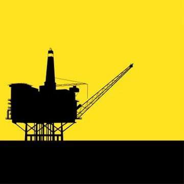 Offshore Refinery Stock Illustration