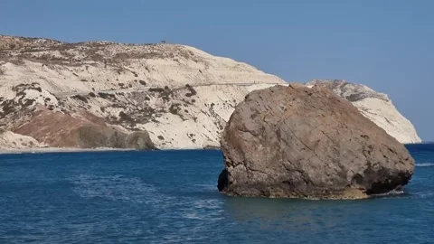 Offshore Rocks at Aphrodites Beach in Cyprus Stock Footage 330861089