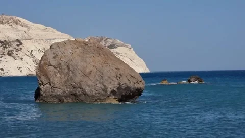 Offshore Rocks at Aphrodites Beach in Cyprus Stock Footage 330861091