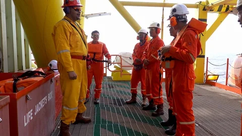 Offshore Safety Breifing. Stock Footage 129514283