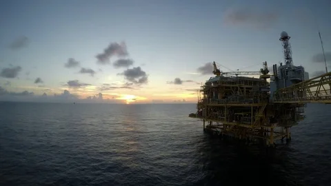 Offshore sunset time lapse Stock Footage 79484658