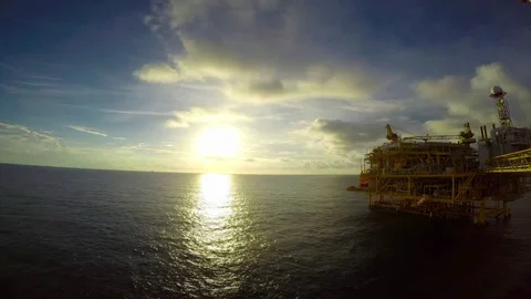 Offshore sunset time lapse Stock Footage 79484689