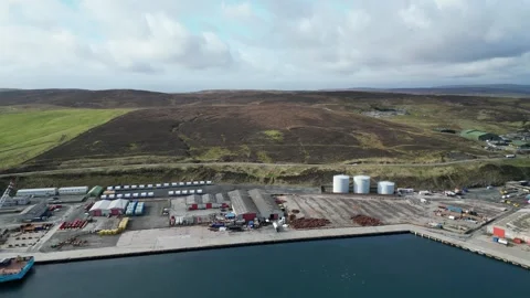 Offshore Supply Vessel at Lerwick Harbour, Shetland - 12 February 2025 動画素材 344312941