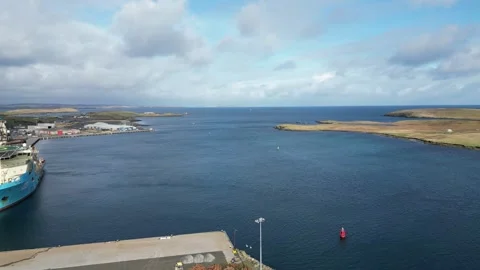 Offshore Supply Vessel at Lerwick Harbour, Shetland - 12 February 2025 動画素材 344313689
