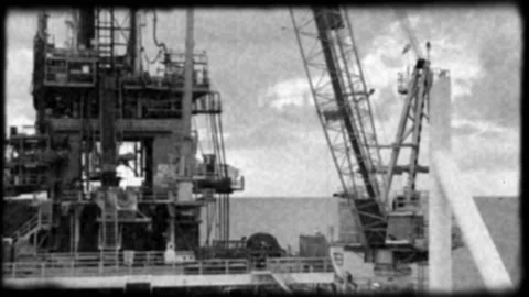Offshore tender rig crane Stock Footage 131844044