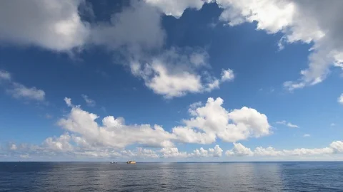 Offshore time lapse with clouds formation movement. Stock Footage 99136088