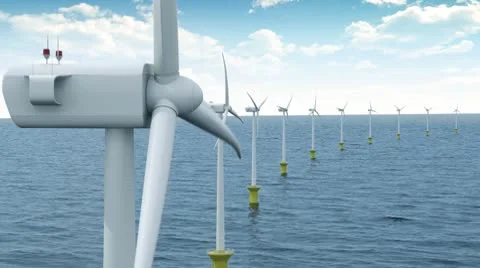 Offshore wind farm Stock Footage 8931530