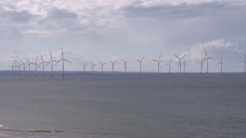 Offshore Wind Farm Stock Footage 249667343