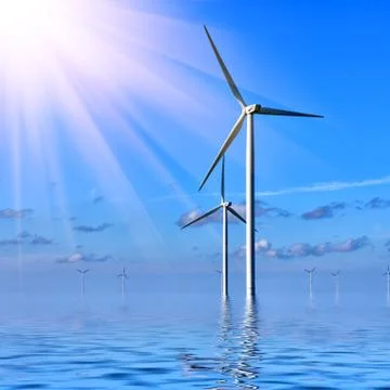 Offshore Wind farm Stock Photos