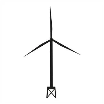 Offshore wind generator icon Stock Illustration