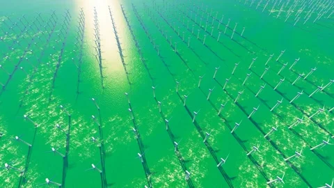 Offshore wind power and windmills Stock Footage 279038690