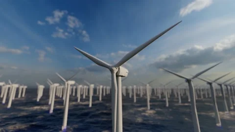 Offshore wind power generation Stock Footage 169833663