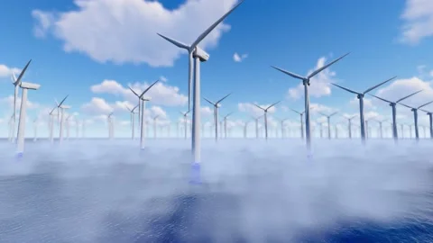 Offshore wind power generation Stock Footage 198982783