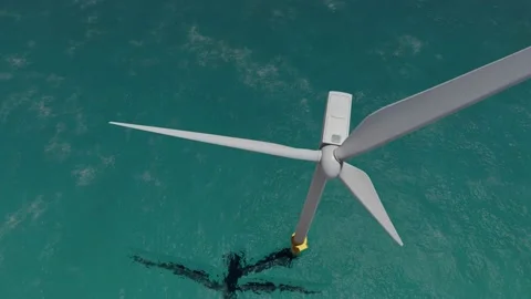 Offshore wind turbine close-up. Stock Footage 144662217