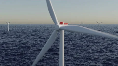 Offshore Wind Turbine Fly Around Video stock 202223052