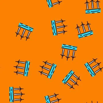 Offshore wind turbine vector seamless pattern Stock Illustration