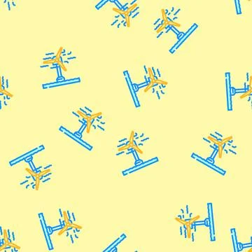 Offshore wind turbine vector seamless pattern Stock Illustration