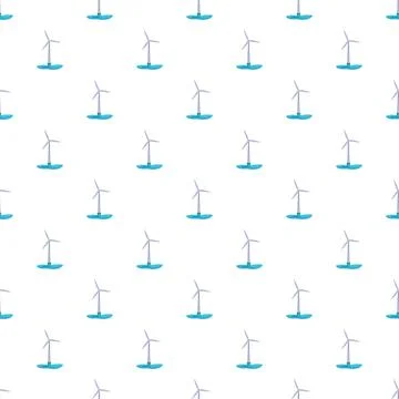 Offshore wind turbines creating renewable energy pattern Stock Illustration