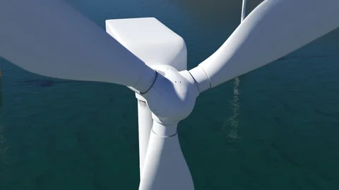 Offshore Wind turbines farm Stock-Footage 92333743