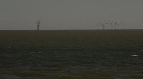 Offshore Wind Turbines Stock Footage 41336115