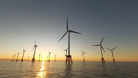 Offshore wind turbines. Stockbeeldmateriaal 89587056