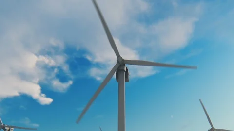 Offshore windmills against beautiful clouds Vidéo 103534939