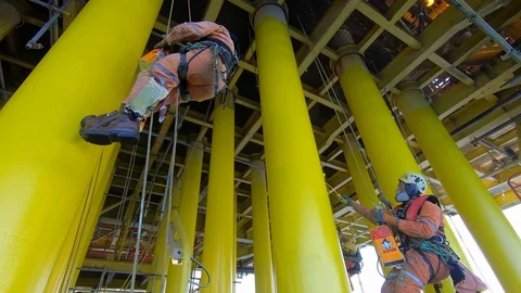 Offshore workers. Stock Footage 99143482